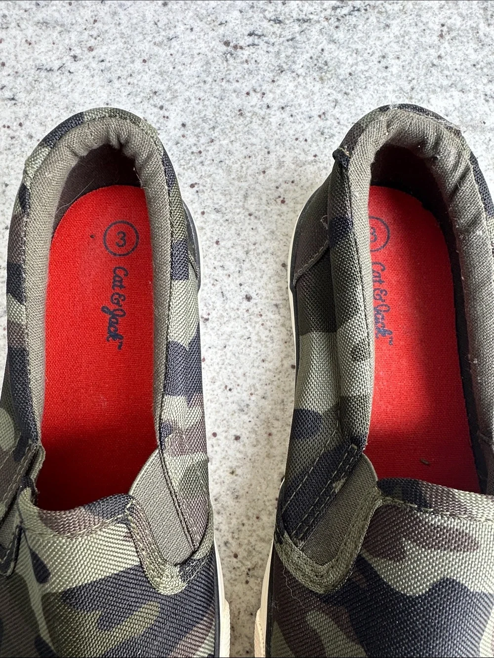 Cat & Jack Kids Slip-On Camo Sneakers - Green and Black